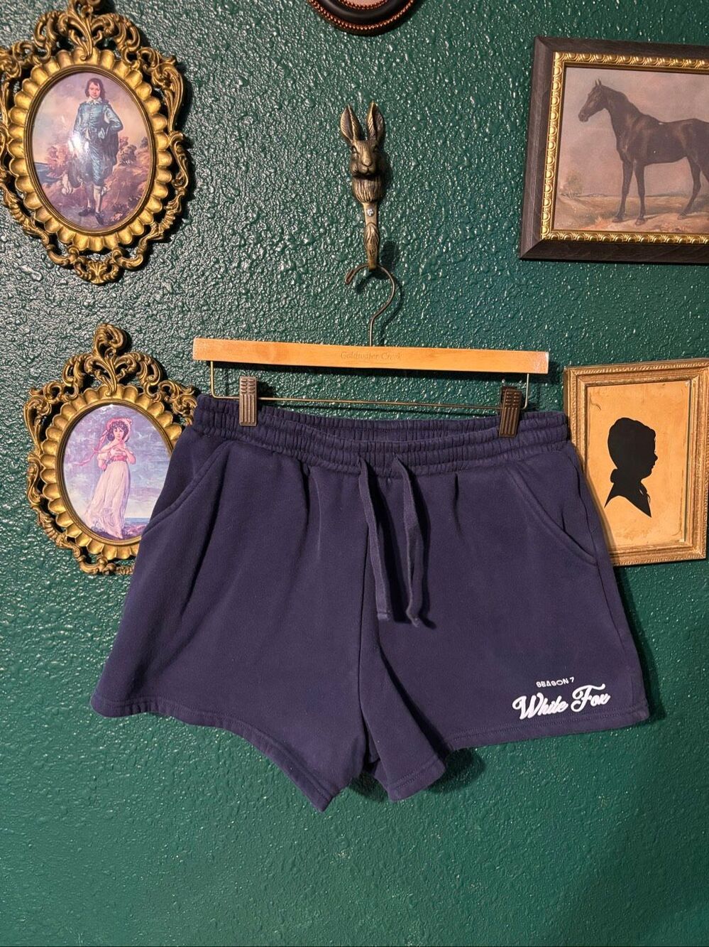 White Fox Dark Blue Lounge Shorts Sz Large